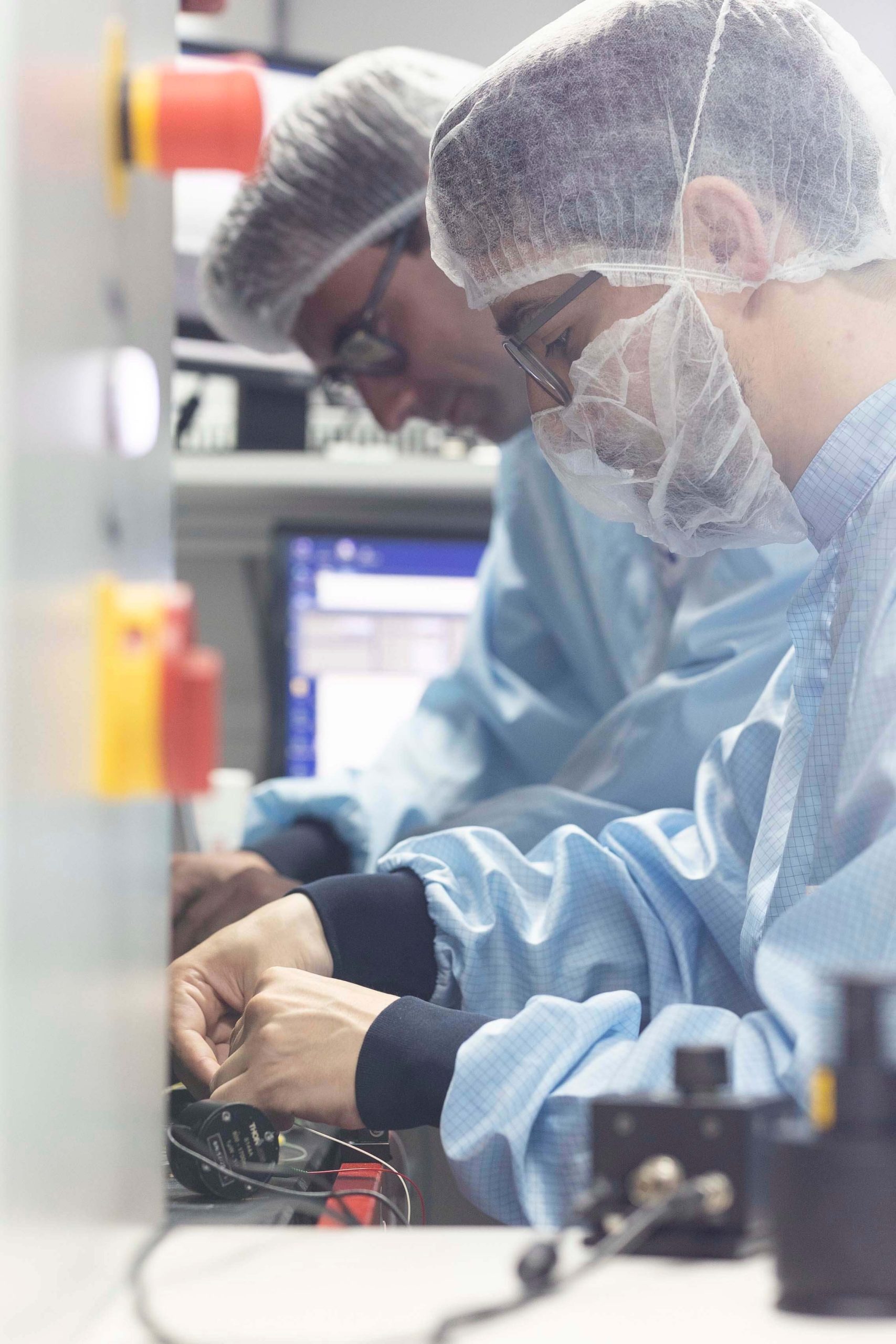 Photonics Researchers working in Photonics Packaging Lab at Tyndall