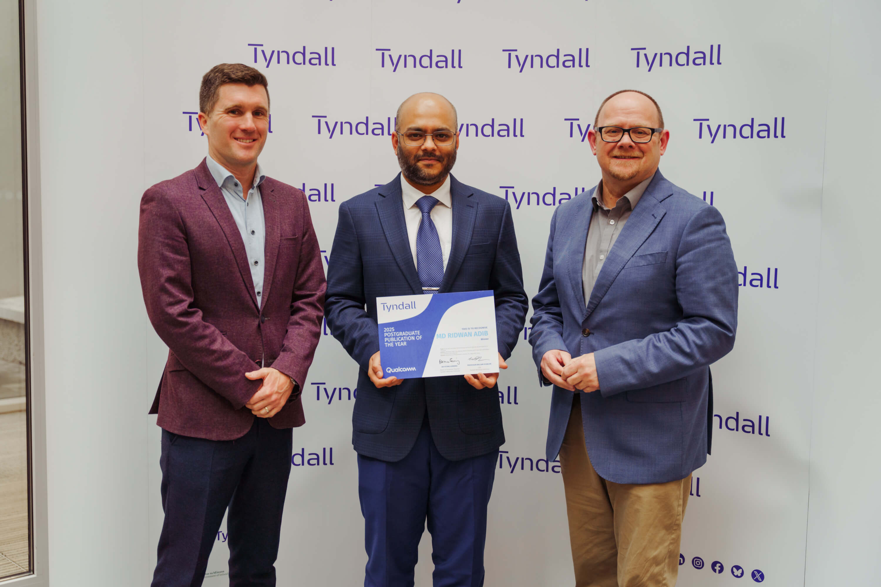 Md Ridwan Adib, Winner at Tyndall’s 2025 Postgraduate Publication of the Year Awards