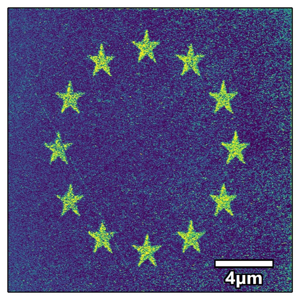 Scientific Image - a 7-nanometre-thick film has been patterned to form the EU flag by selectively switching different regions