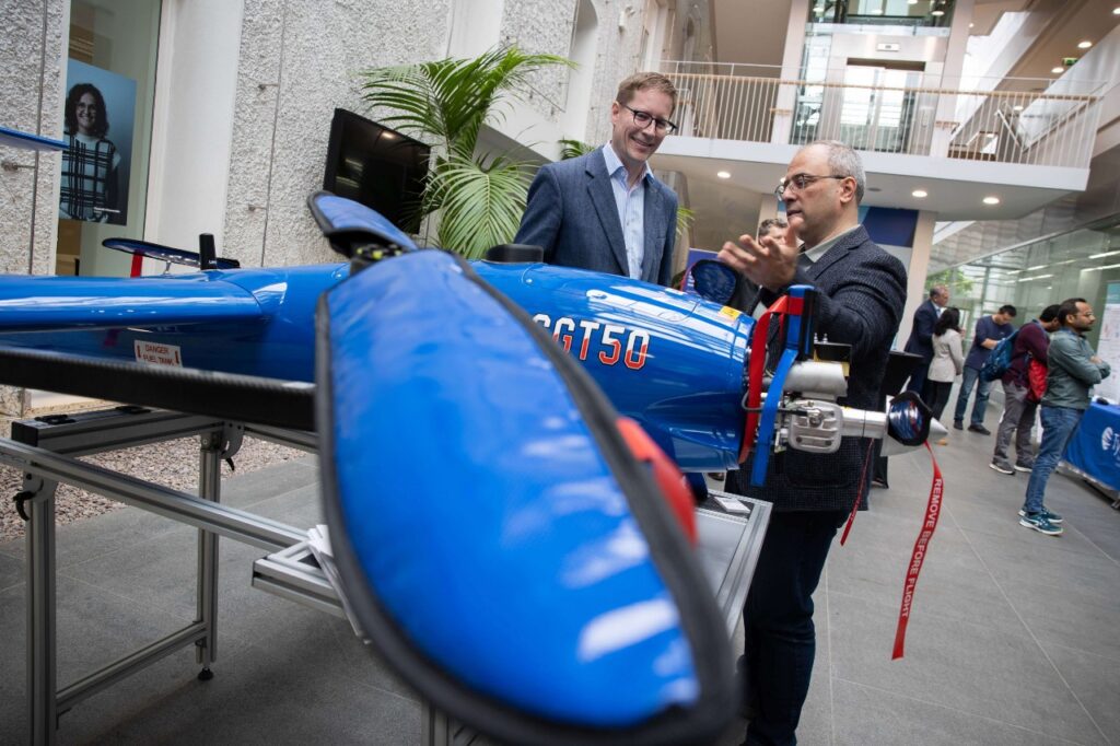 Photo of GUARD project drone at Tyndall DTIF event
